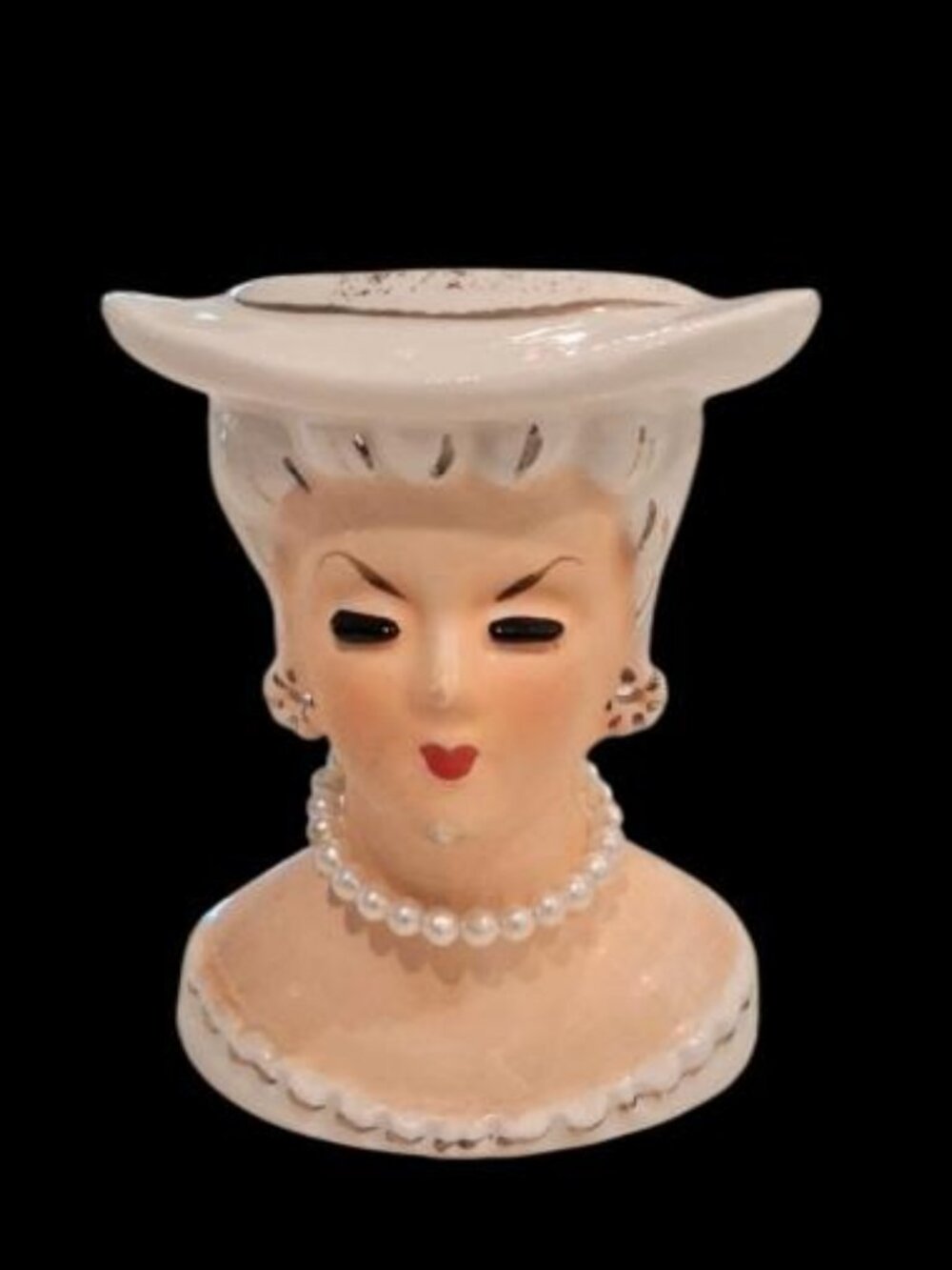 Vintage 1950s/60s Japan Mini Lady Head Vase White 3 ½”